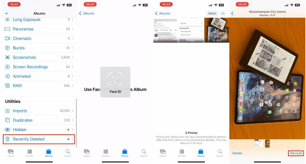 盐源苹果14维修分享 iPhone14 上恢复已删除的照片 
